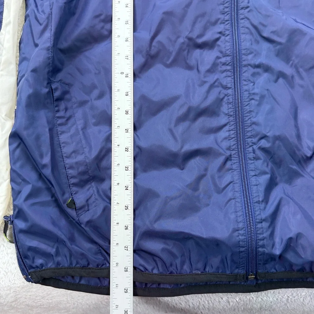 Vintage Adidas Windbreaker Jacket Mens Large Navy Blue White Neon Full Zip‎ 90s